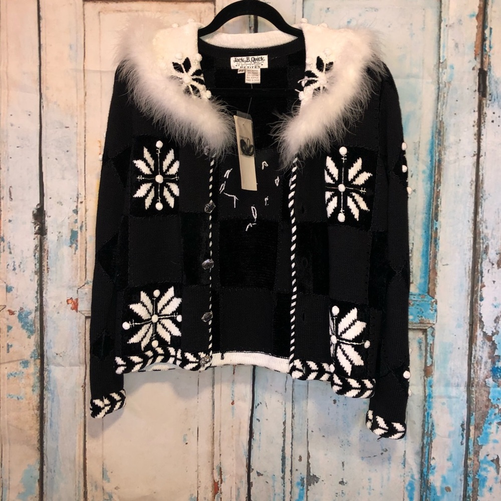 Jack B Quick Petite Snowflake Cardigan